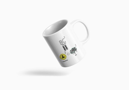 BC2=perpendicular2+base2  - formula themed printed ceramic white coffee and tea mugs/ cups for maths lovers