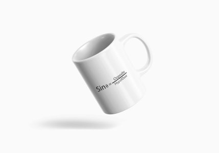 Sin thita=opposite/hypo10use  - formula themed printed ceramic white coffee and tea mugs/ cups for maths lovers