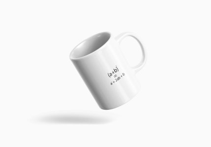 (a+b)2=a2+2ab+b2  - formula themed printed ceramic white coffee and tea mugs/ cups for maths lovers