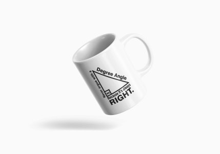 90Degree triangle  - formula themed printed ceramic white coffee and tea mugs/ cups for maths lovers