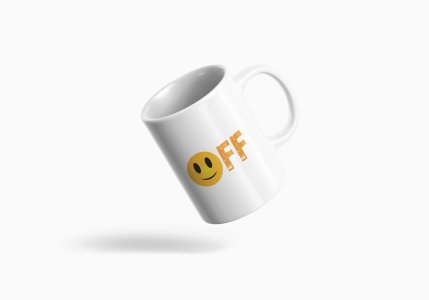 Mood off Emoji- emoji printed ceramic white coffee and tea mugs/ cups for emoji lover people
