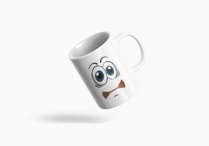 Teeth Blocked Emoji- emoji printed ceramic white coffee and tea mugs/ cups for emoji lover people
