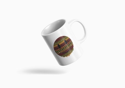 Colourful Patterns in Smiley Emoji- emoji printed ceramic white coffee and tea mugs/ cups for emoji lover people