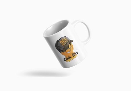 Rabbit Teeth (Cool Boy text) - emoji printed ceramic white coffee and tea mugs/ cups for emoji lover people