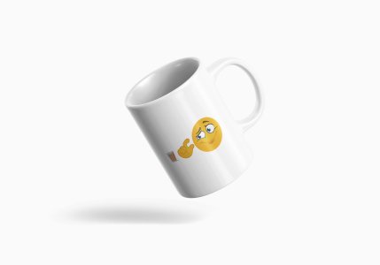 A Cup of Tea and indicating emoji- emoji printed ceramic white coffee and tea mugs/ cups for emoji lover people
