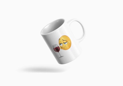 Whisky is Risky- emoji printed ceramic white coffee and tea mugs/ cups for emoji lover people
