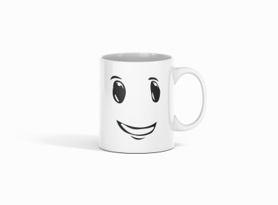 Without Nose Emoji- emoji printed ceramic white coffee and tea mugs/ cups for emoji lover people