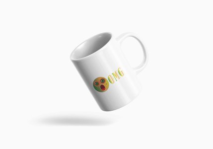 Shocked Emoji- emoji printed ceramic white coffee and tea mugs/ cups for emoji lover people