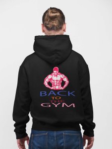 Back To The Gym printed artswear black hoodies for winter casual wear specially for Men