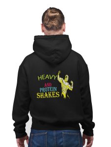 Heavy And Protein Shakes printed artswear black hoodies for winter casual wear specially for Men