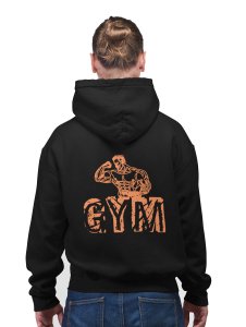 Gym Text With Fitness (Men Symbol) printed artswear black hoodies for winter casual wear specially for Men