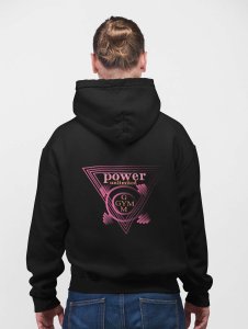 Power Unlimited Gym Text printed artswear black hoodies for winter casual wear specially for Men