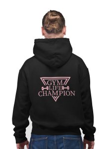 Gym Life Champion (BG Pink)printed artswear black hoodies for winter casual wear specially for Men