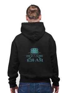 Gym Time 8:30 AM Text (BG Persian)printed artswear black hoodies for winter casual wear specially for Men
