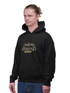 Strong By Gym, (BG Baby Pink)printed artswear black hoodies for winter casual wear specially for Men