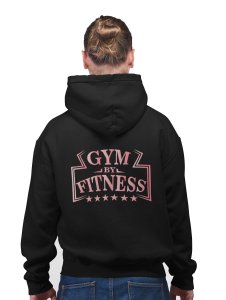 Gym By Fitness (BG Pink) printed artswear black hoodies for winter casual wear specially for Men