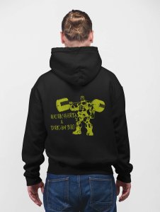 Work hard And Dream Big, (BG Green) printed artswear black hoodies for winter casual wear specially for Men