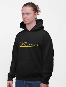 Fitness, (BG Golden)printed artswear black hoodies for winter casual wear specially for Men