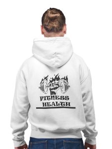 Fitness Health printed artswear white hoodies for winter casual wear specially for Men