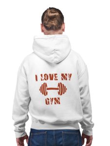 I Love My Gym printed artswear white hoodies for winter casual wear specially for Men