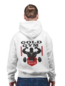 Gold Gym, Good Health printed artswear white hoodies for winter casual wear specially for Men