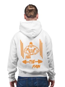Feel The Pain printed artswear white hoodies for winter casual wear specially for Men