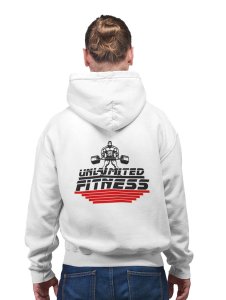 Unlimited Fitness printed artswear white hoodies for winter casual wear specially for Men