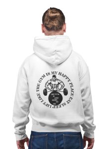 The Gym Is Like Home To Me printed artswear white hoodies for winter casual wear specially for Men