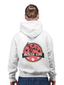 Muscle Gym  printed artswear white hoodies for winter casual wear specially for Men