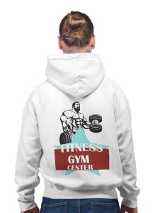 Fitness Gym Center, (BG Green and Brown)  printed artswear white hoodies for winter casual wear specially for Men