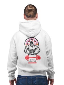 Goods Gym, Nice Fitness printed artswear white hoodies for winter casual wear specially for Men