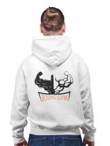 Boxing Gym  printed artswear white hoodies for winter casual wear specially for Men