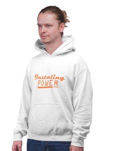 Installing Power 100%  printed artswear white hoodies for winter casual wear specially for Men