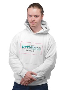 Strong Fitness Power (BG Green)printed activewear white hoodies for winter casual wear specially for Men