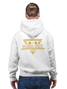 Workout 100%, (BG Golden) printed artswear white hoodies for winter casual wear specially for Men