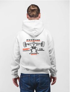 Fitness Strong, Man Lifitng Weights printed artswear white hoodies for winter casual wear specially for Men