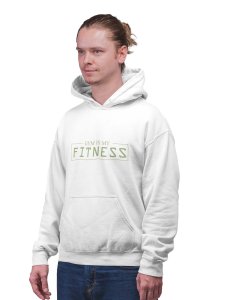 Gym is my Fitness, (BG Green) printed activewear white hoodies for winter casual wear specially for Men
