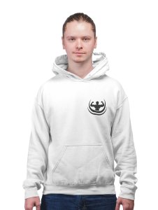 Feel The Pain Orange Text printed artswear white hoodies for winter casual wear specially for Men