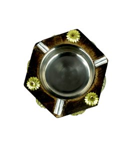 Wooden creative hexagon shaped ashtray for cigerrates' ashes