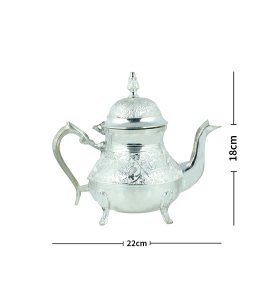 Shining silver brass metal vintage teapot for dining table, center table and kitchen