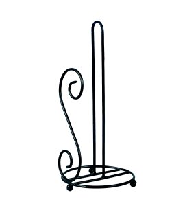 Metal glossy big single S shaped napkin holder /napkin cubby for dining table and kitchen (black)