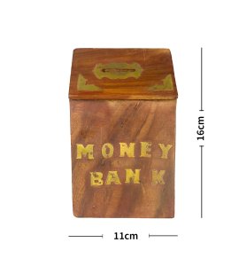 Vintage handcrafted golden liner hut shaped money bank or gullak/ coin box with a coin slot for kids