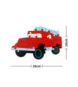 Wooden red jeep puzzle toy game/ riddle game for childrens