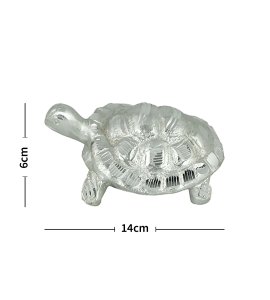 Qualitive brass metal alloy silver tortoise figurine showpiece/ statue for home and office decor (large)