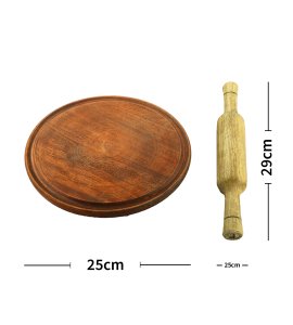 The round wooden circle liner designed chowki and Belan set/ dough maker, rolling pin board/ Chakla & belan for Indian kitchens