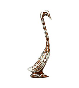 Handcrafted exquisite kissing swan couple figurine for home decor(brown-silver) (Set of 2)