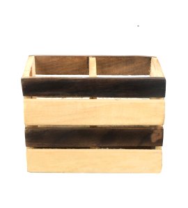 Wooden rectangular 4 broad bars based pen container/ pen holder /stationery storage holder for home and office (2 gaps)