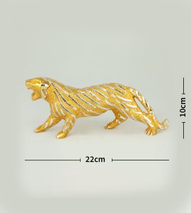 Qualitive brass metal alloy golden glittery tiger figurine showpiece/ statue for home and office decor