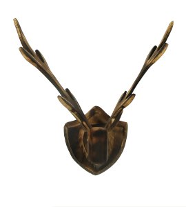 Bankura deer head with wooden curved horns for walls for home decor