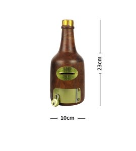 Wine bottle shape handcrafted money bank /gullak for kids with a coin slot